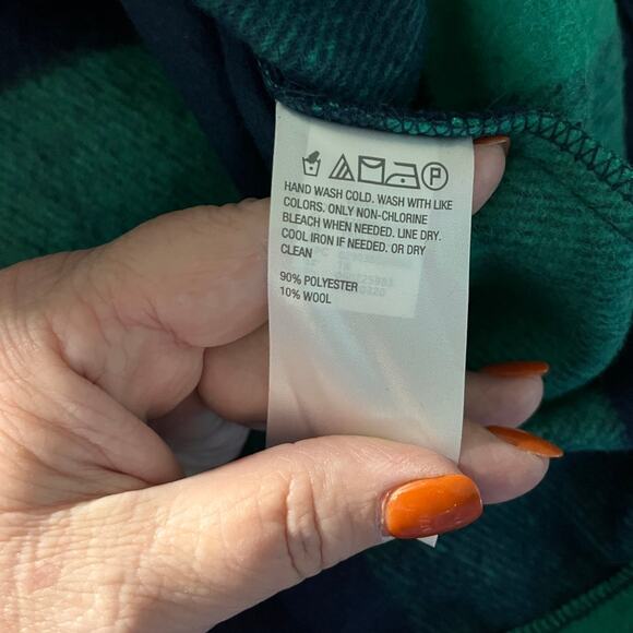 G by Giuliana 1X Buffalo Plaid Belted Fleece Coat Jacket Black Label Green - Picture 9 of 12